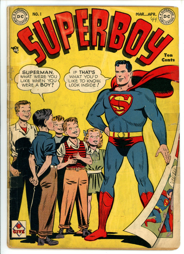 Superboy Vol 1 1 GD (2.0) Cover & Centerfold Detached (1949)