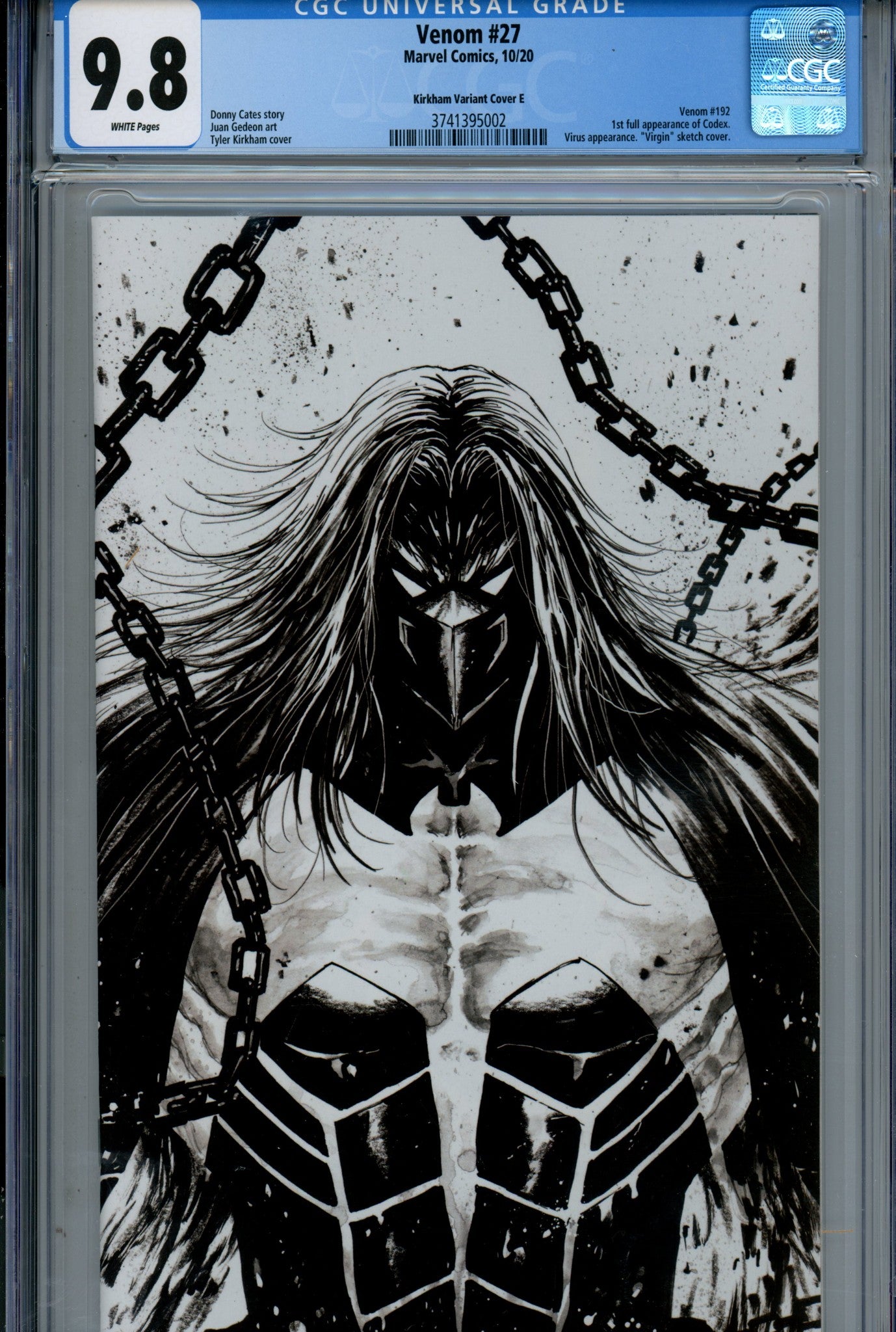 Venom Vol 4 27 (192) CGC 9.8 (NM/M) (2020) Kirkham B&W Virgin Exclusive Variant 