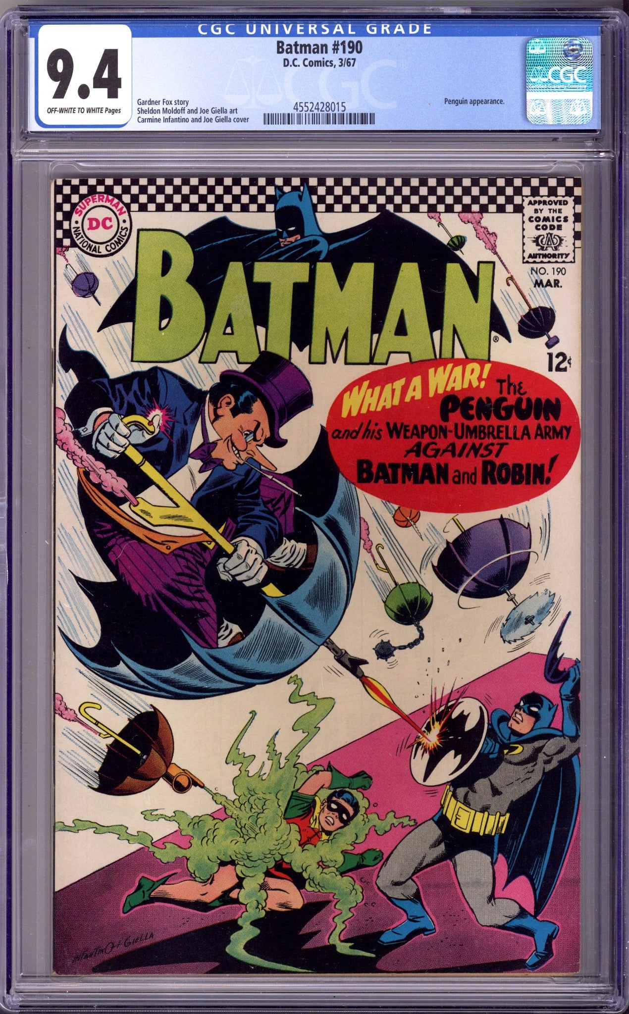 Batman Vol 1 190 CGC 9.4 (NM) (1967) 