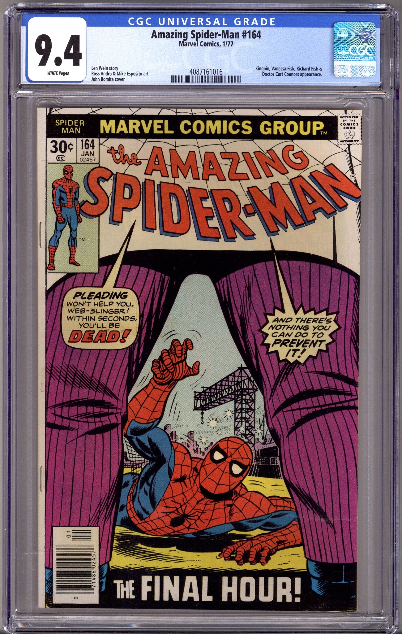 The Amazing Spider-Man Vol 1 164 CGC 9.4 (NM) (1977) 