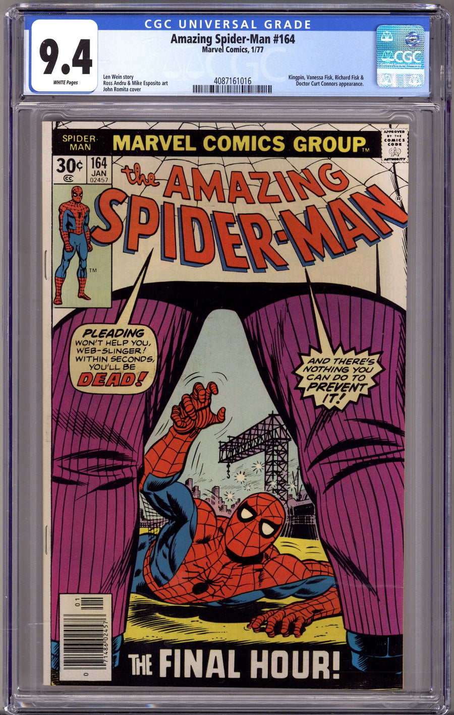 The Amazing Spider-Man Vol 1 164 CGC 9.4 (NM) (1977) 