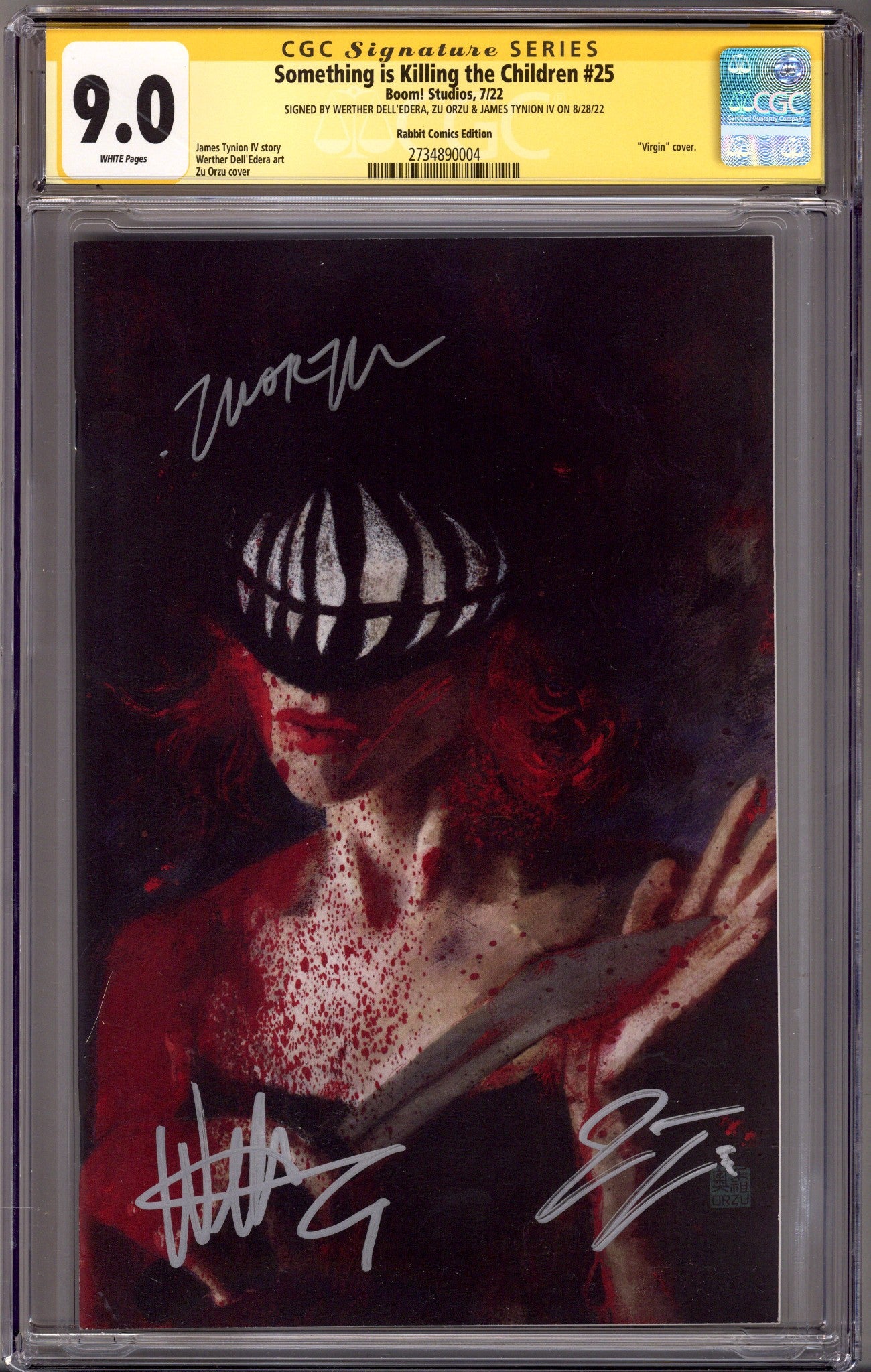 Something Is Killing the Children 25 CGC 9.0 (VF/NM) (2022) Orzu Virgin Exclusive Variant Signed x3 Cover Tynion, Dell'Edera & Orzu 