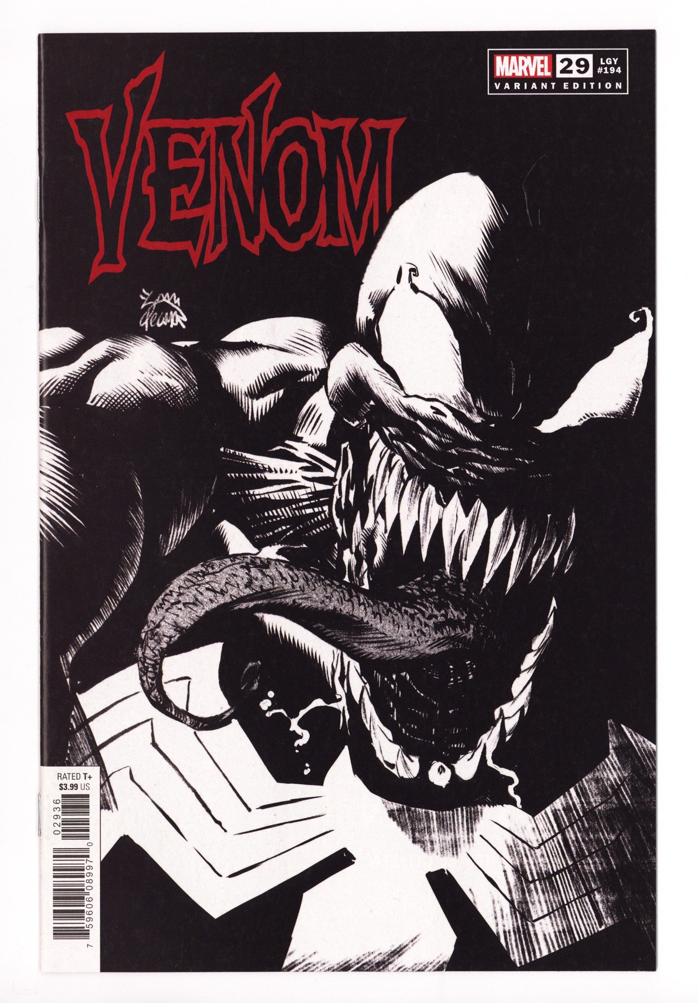 Venom Vol 4 29 (194) NM (9.4) (2020) Stegman B&W Incentive Variant 