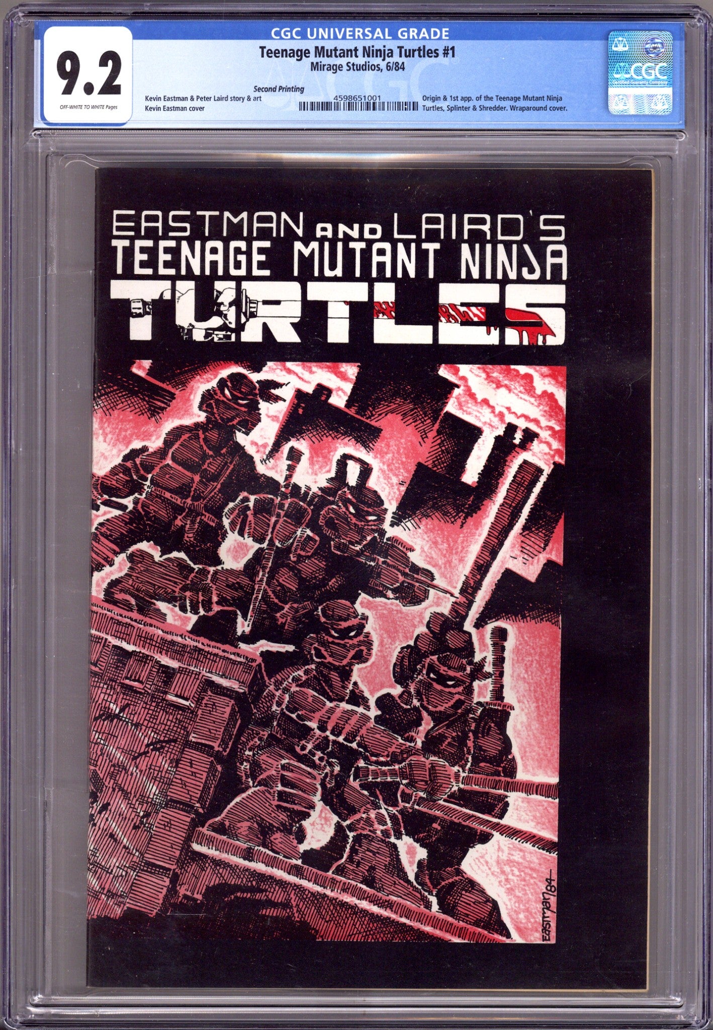 Teenage Mutant Ninja Turtles Vol 1 1 CGC 9.2 (NM-) (1984) 2nd Print 