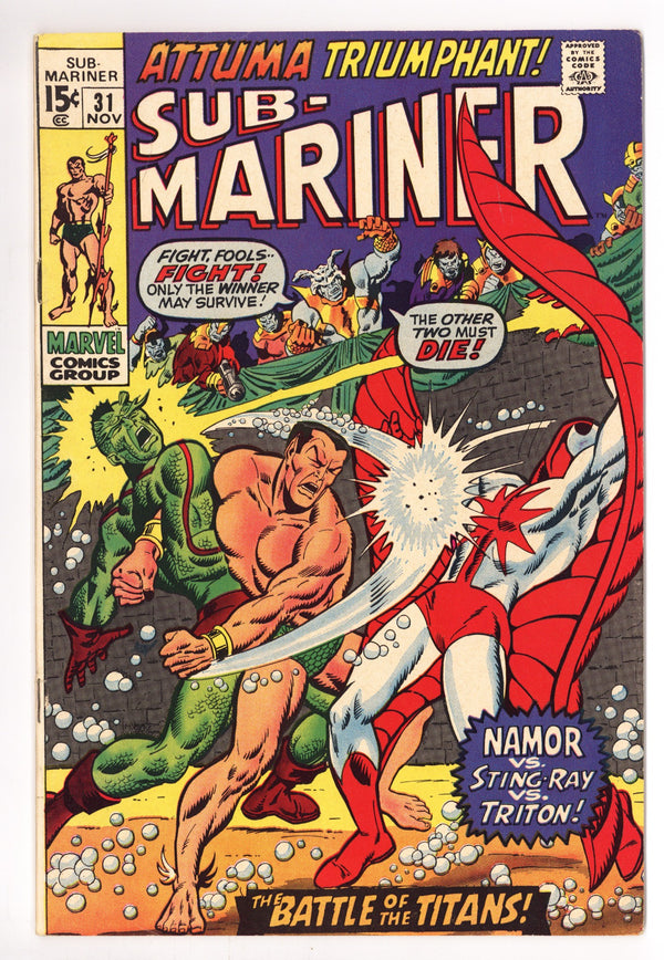 Sub-Mariner Vol 1 31 VF (8.0) (1970)