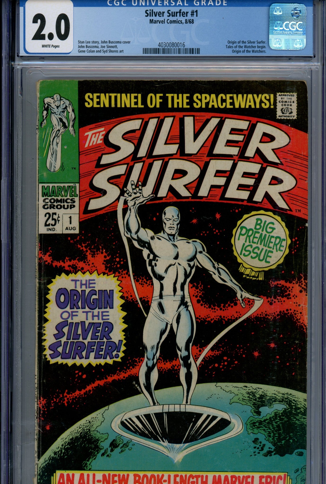 The Silver Surfer Vol 1 1 CGC 2.0 (GD) (1968) 