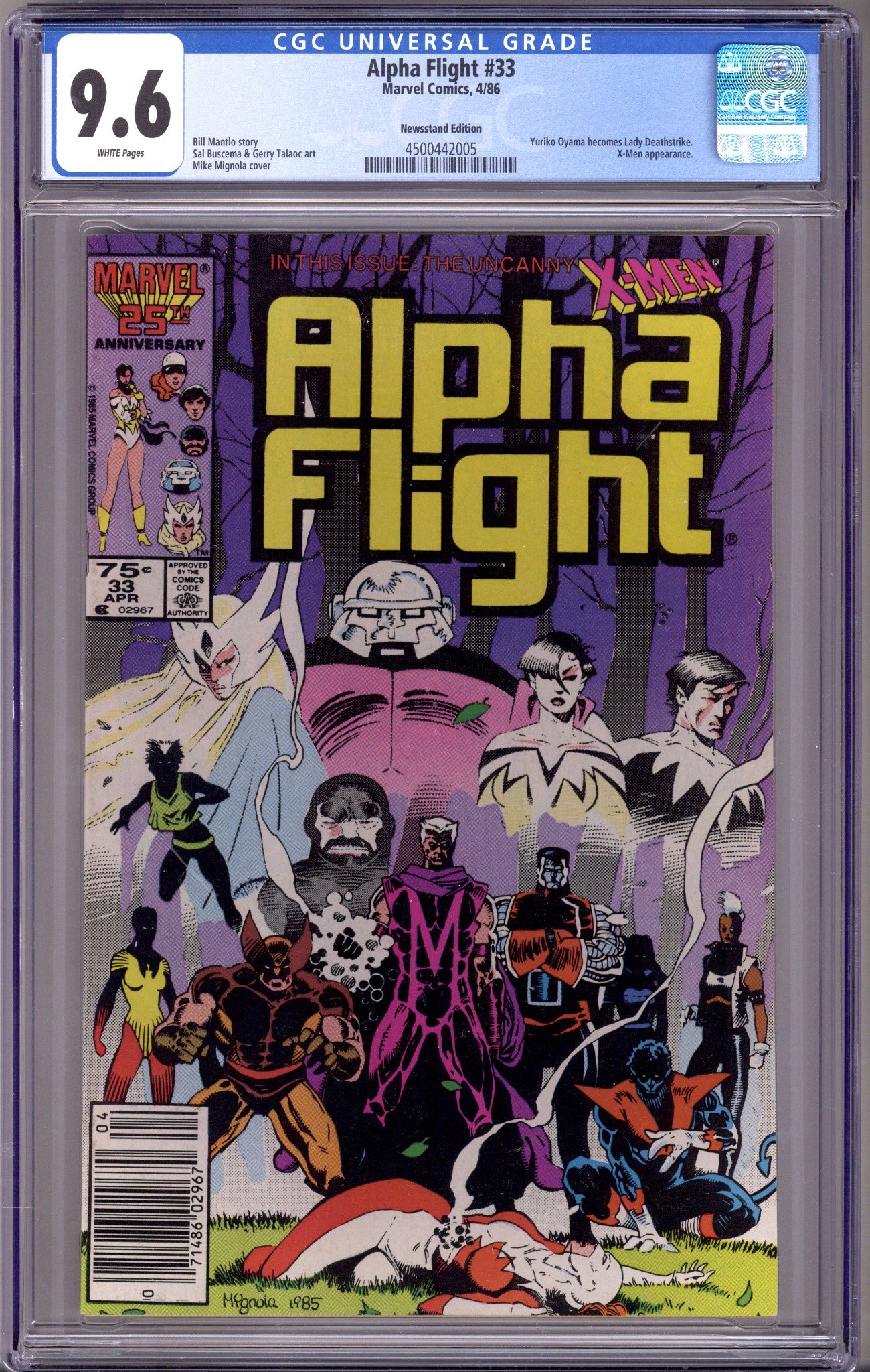 Alpha Flight Vol 1 33 CGC 9.6 (NM+) (1986) Newsstand