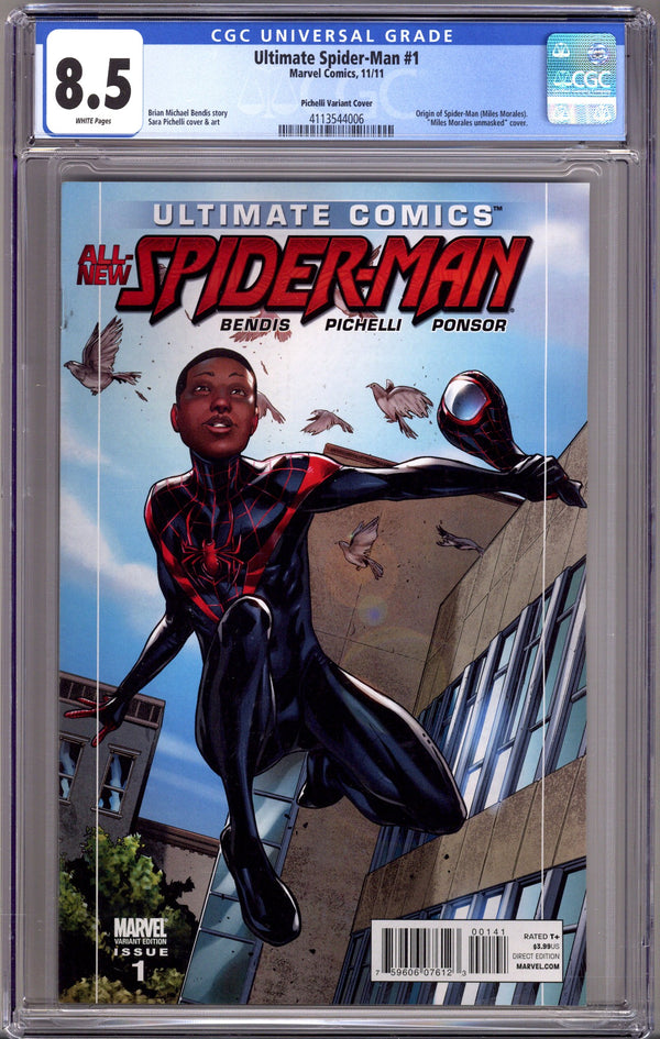Ultimate Comics Spider-Man Vol 2 1 CGC 8.5 (VF+) (2011) Pichelli Incentive Variant