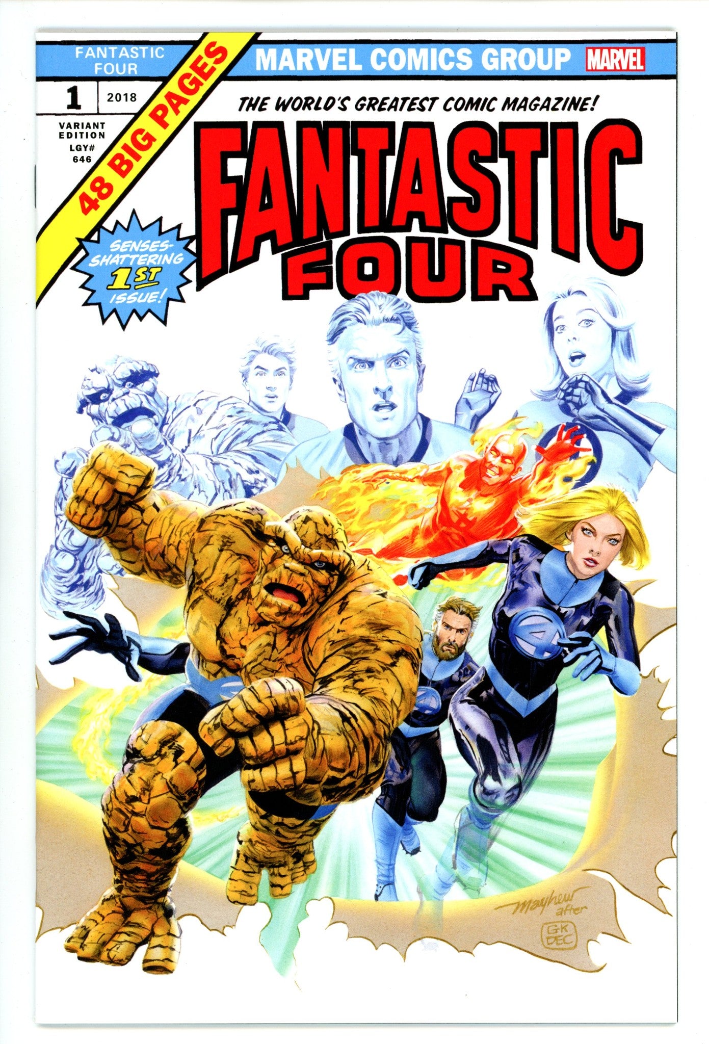Fantastic Four Vol 6 1 (646) NM- (9.2) (2018) Mayhew Homage Exclusive Variant 