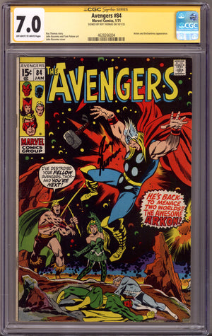 The Avengers Vol 1 84 CGC 7.0 (FN/VF) (1971) Signed x1 Cover Roy Thomas