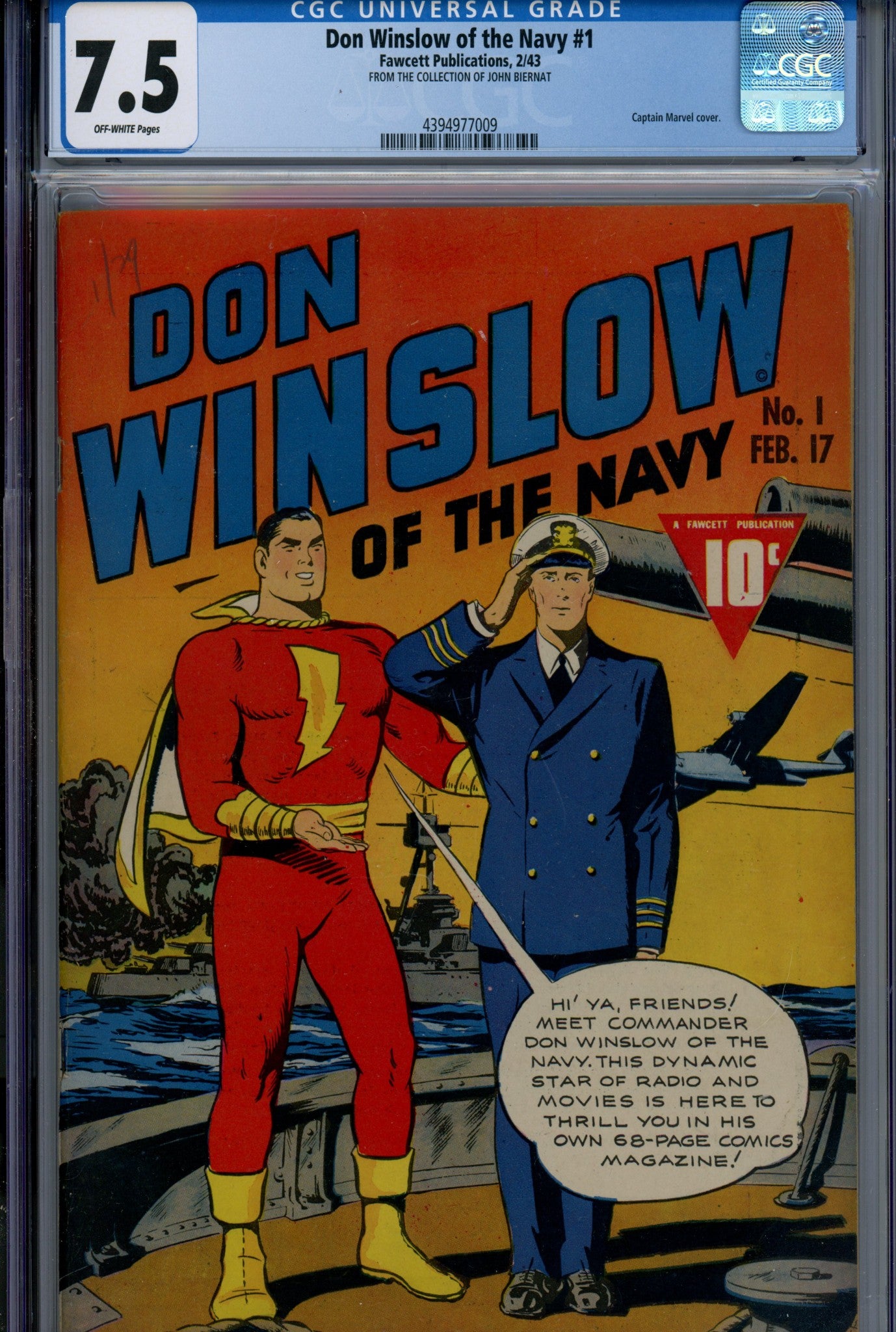 Don Winslow of the Navy 1 CGC 7.5 (VF-) (1943) 