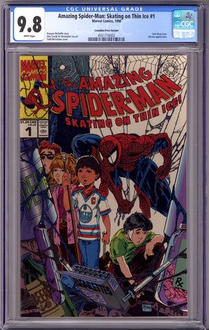 The Amazing Spider-Man: Skating on Thin Ice 1 CGC 9.8 (NM/M) (1990) Canadian Price Variant