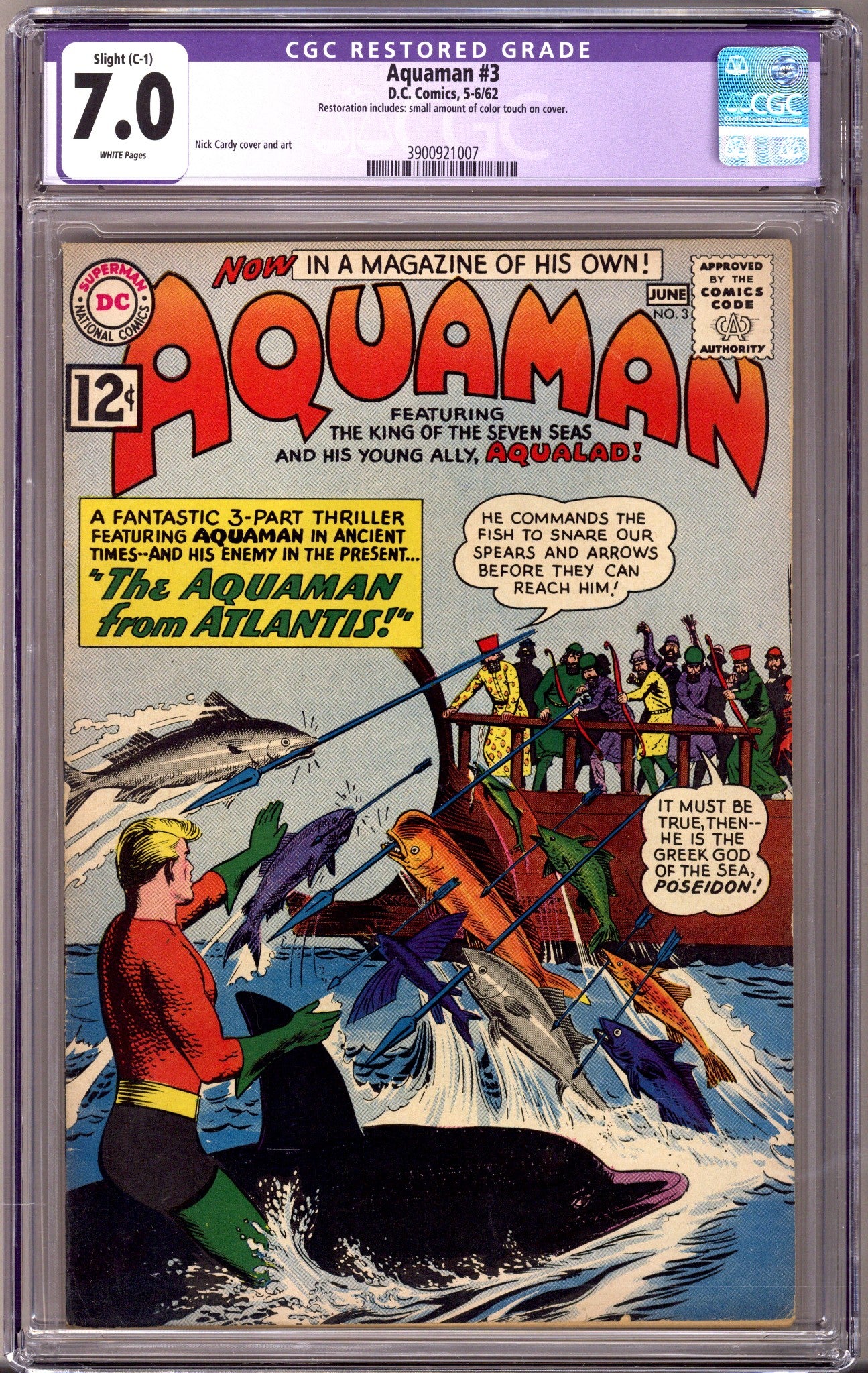 Aquaman Vol 1 3 CGC 7.0 (FN/VF) Restored (1962) 