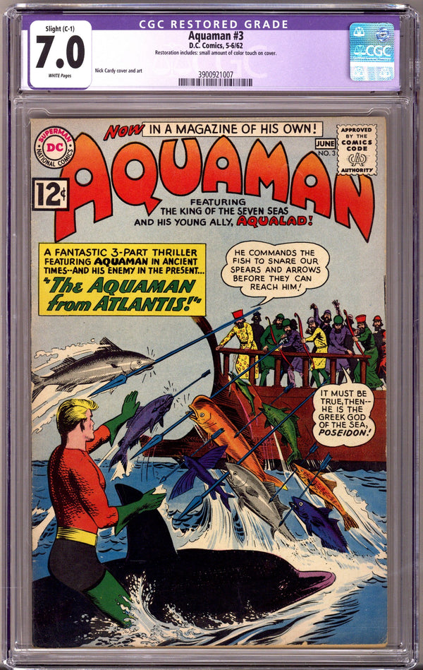 Aquaman Vol 1 3 CGC 7.0 (FN/VF) Restored (1962)