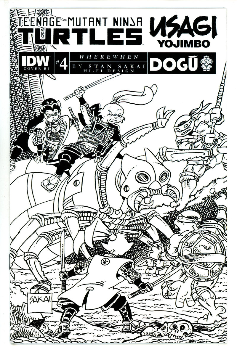 Teenage Mutant Ninja Turtles / Usagi Yojimbo: WhereWhen 4 Sakai B&W Incentive Variant VF/NM (2023)