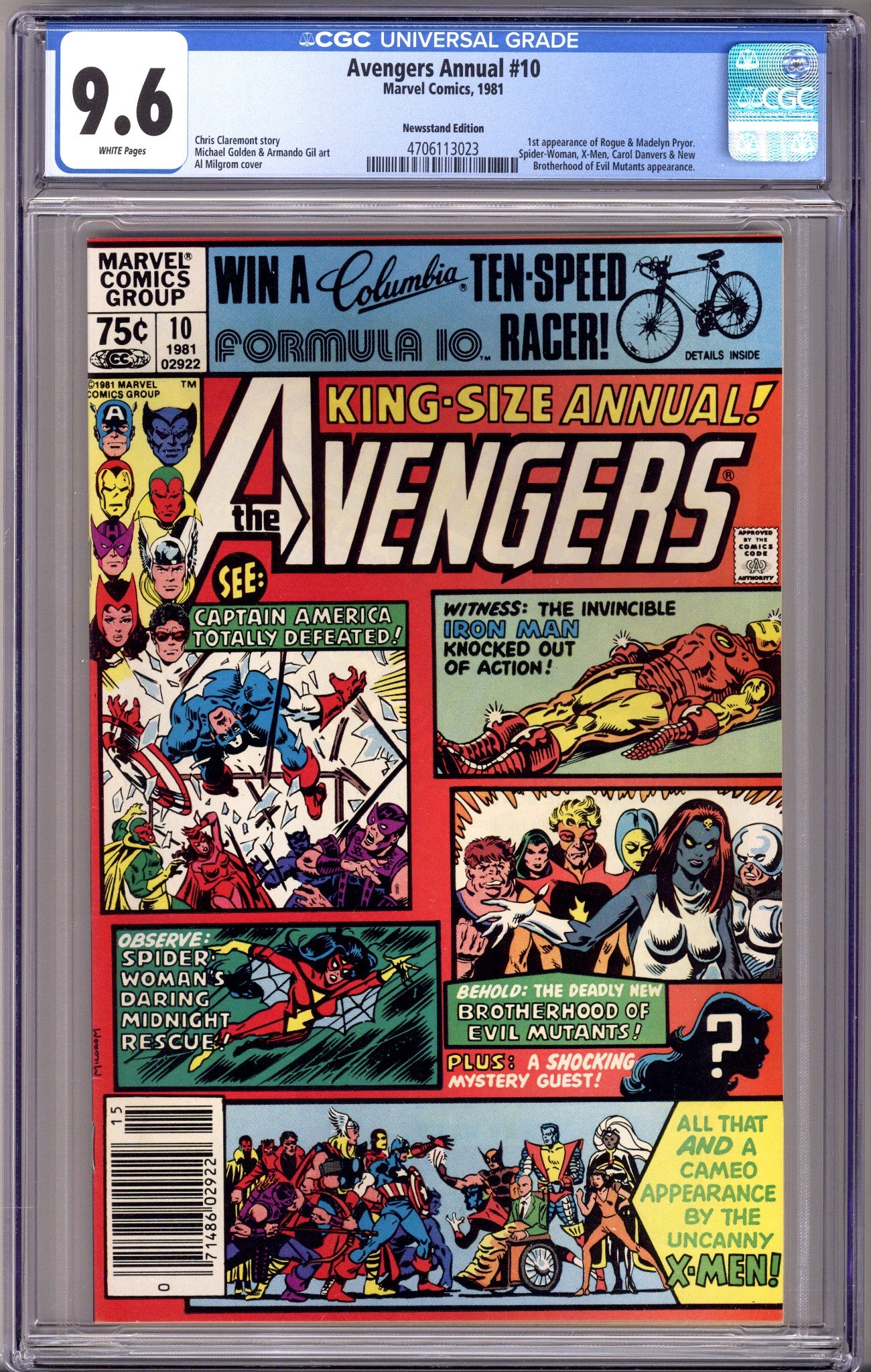 The Avengers Annual Vol 1 10 CGC 9.6 (NM+) (1981) Newsstand 