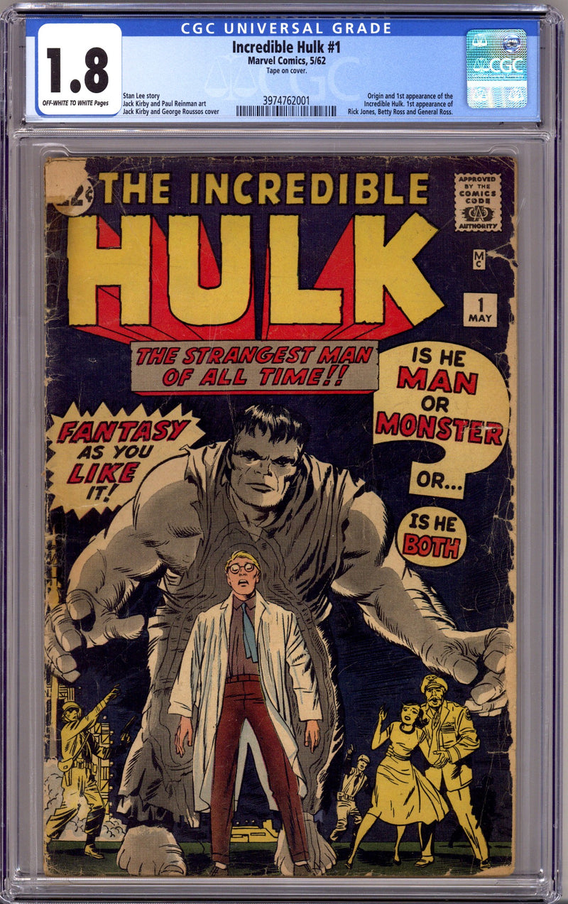 The Incredible Hulk Vol 1 1 CGC 1.8 (GD-) (1962) 