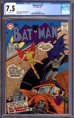 Batman Vol 1 107 CGC 7.5 (VF-) (1957)
