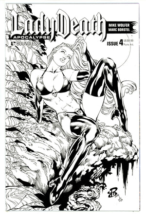 Lady Death: Apocalypse 4 NM (9.4) (2015) Camillo B&W Variant