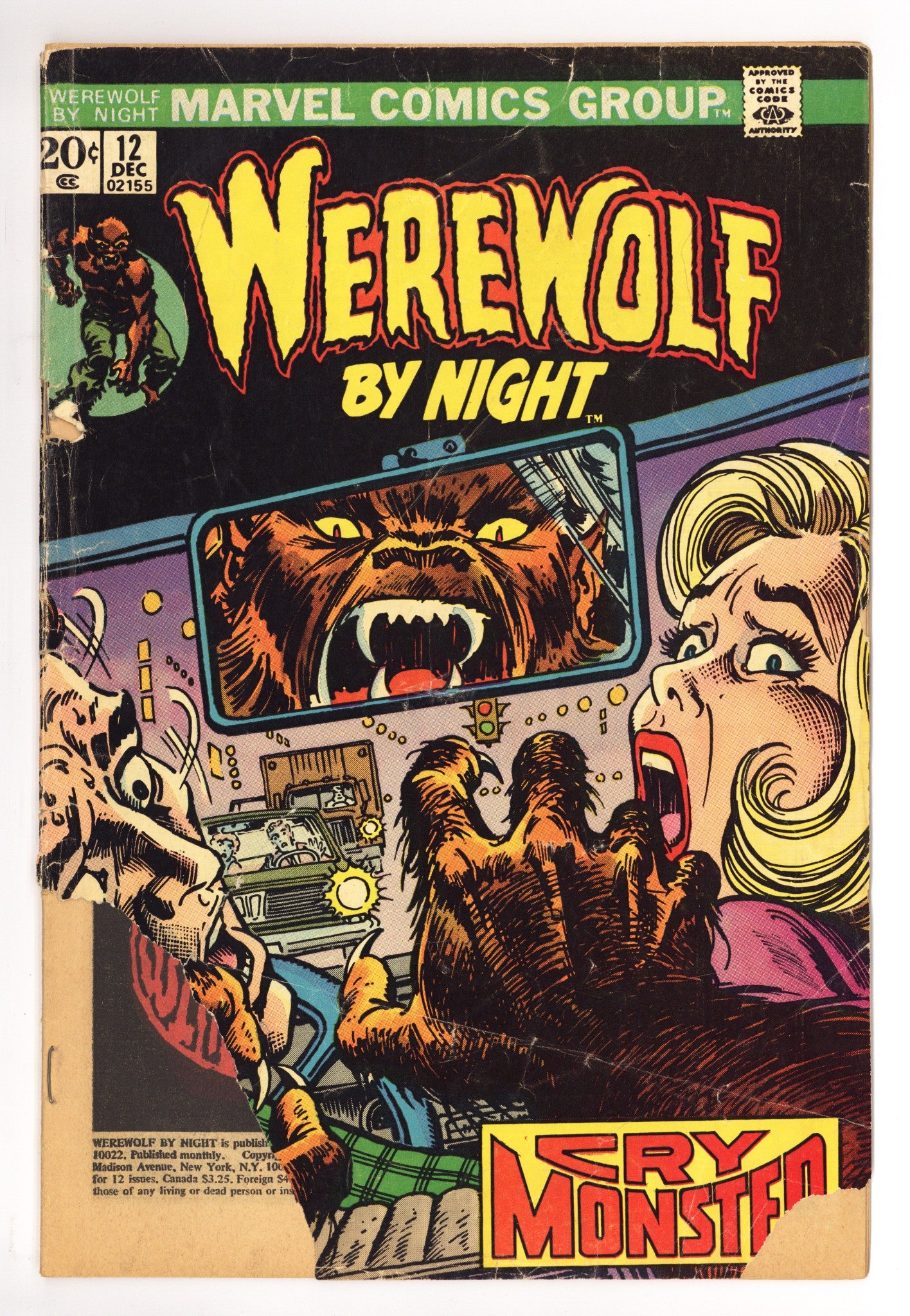Werewolf by Night Vol 1 12 PR (0.5) (1973) 