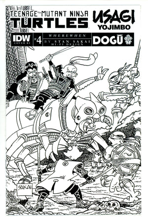 Teenage Mutant Ninja Turtles / Usagi Yojimbo: WhereWhen 4 Sakai B&W Incentive Variant NM- (2023)