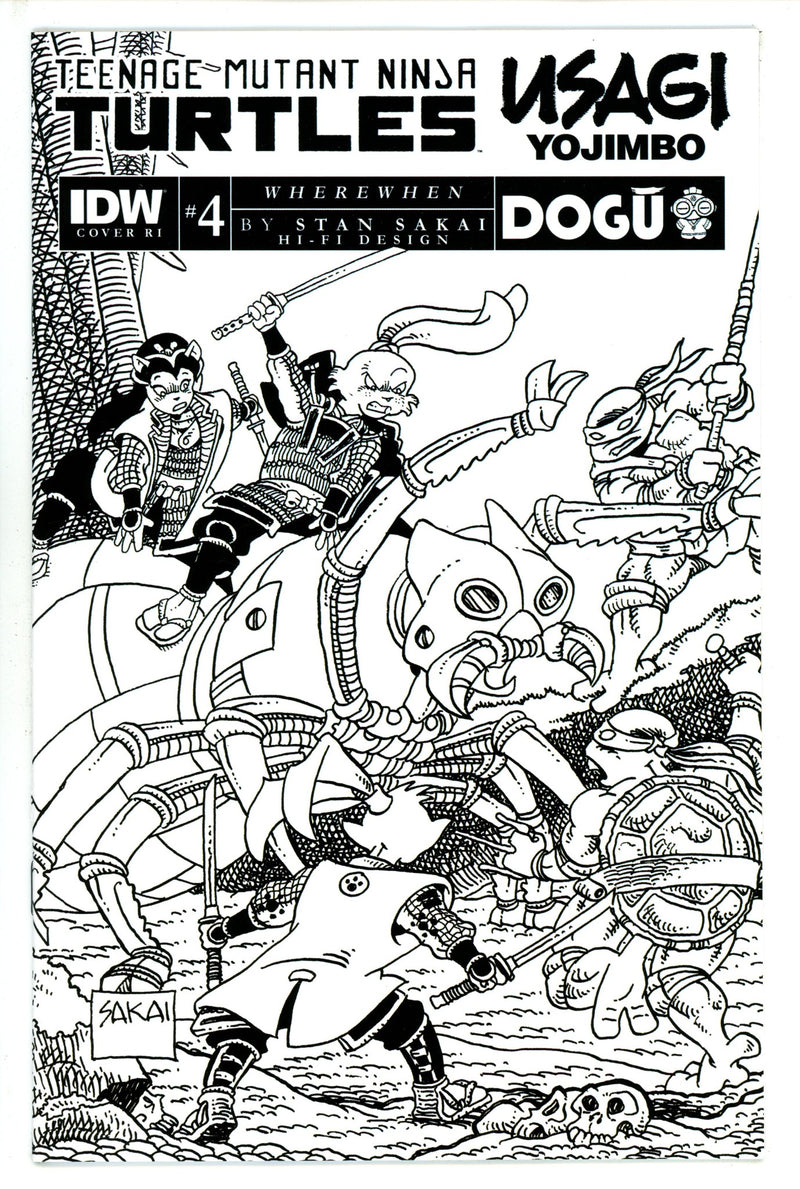 Teenage Mutant Ninja Turtles / Usagi Yojimbo: WhereWhen 4 Sakai B&W Incentive Variant NM- (2023)