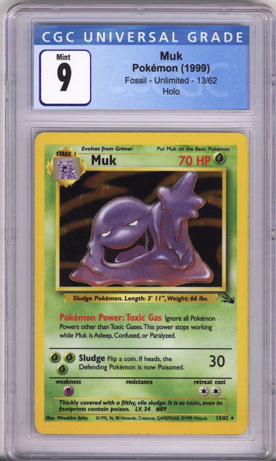 Pokemon Fossil Muk Holo CGC Mint 9 (1999)