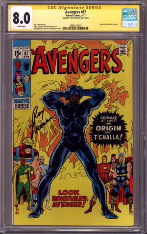 The Avengers Vol 1 87 CGC 8.0 (VF) (1971) Signed x1 Cover Roy Thomas