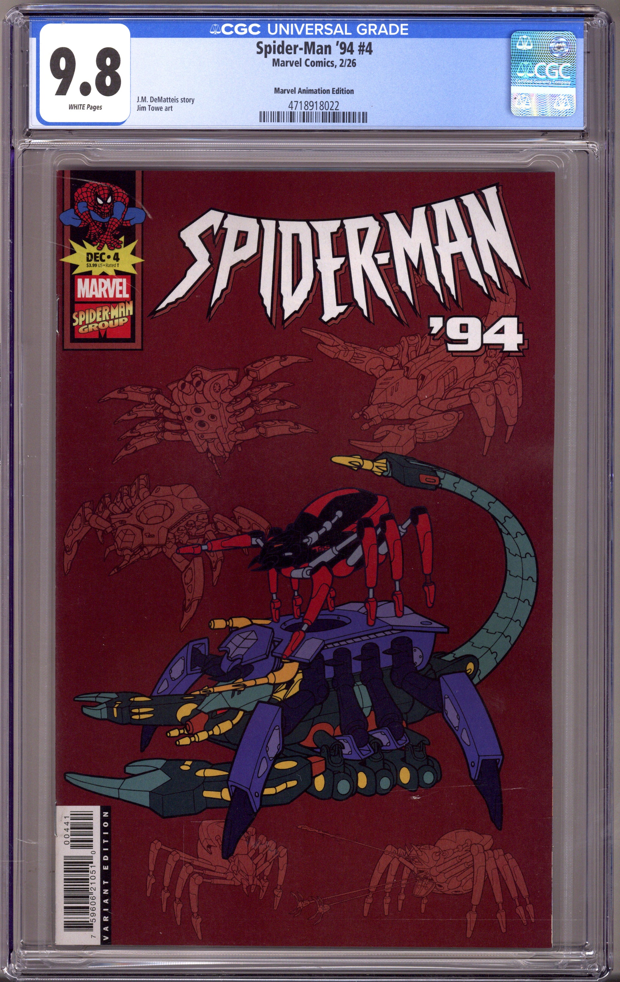 Spider-Man '94 4 CGC 9.8 (NM/M) (2026) Animation Variant 