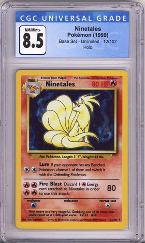 Pokemon Base Set Ninetales CGC Nm/Mint Plus 8.5 (1999)