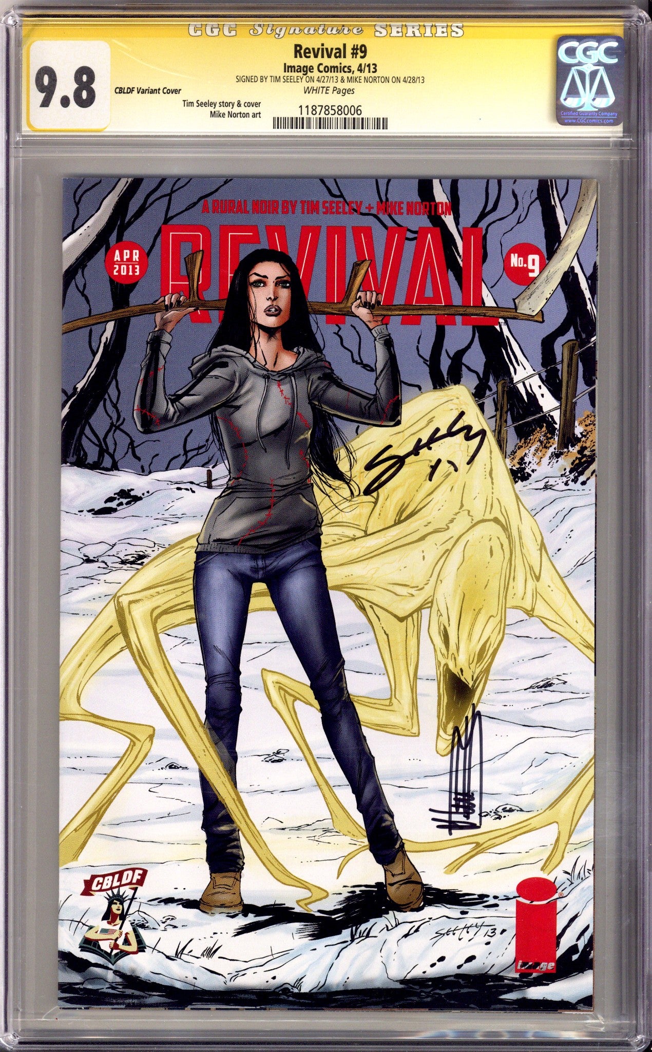 Revival 9 CGC 9.8 (NM/M) (2013) Seeley Exclusive Variant Signed x2 Cover Tim Seeley & Mike Norton 