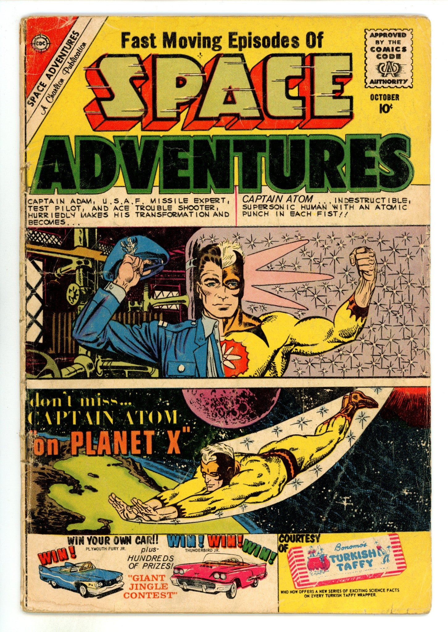 Space Adventures 36 GD (2.0) Interior Cover Tape, Piece Missing BC (1960) 