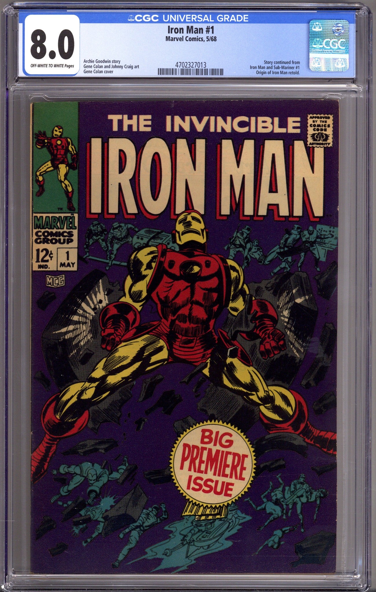 Iron Man Vol 1 1 CGC 8.0 (VF) (1968) 
