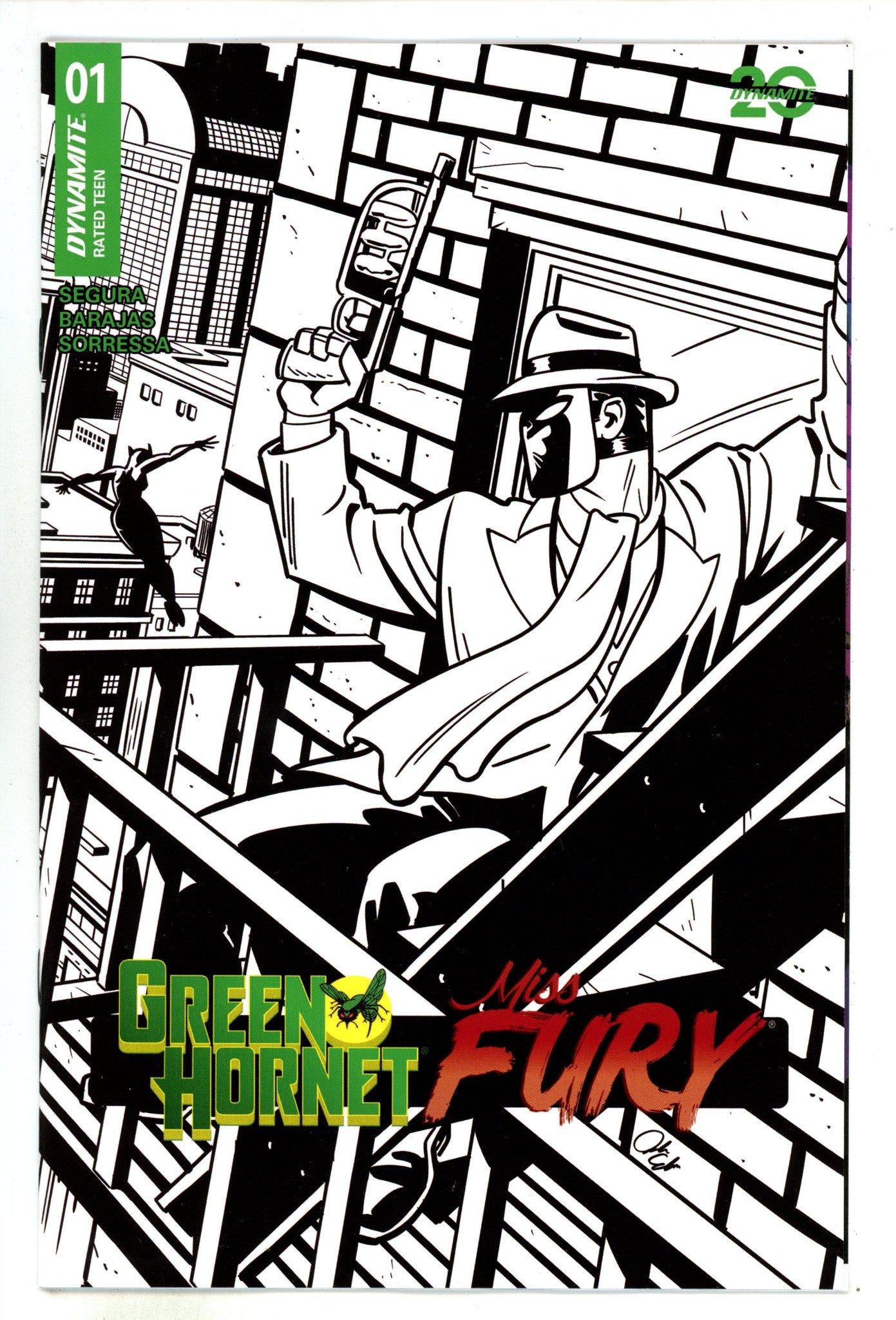 Green Hornet Miss Fury 1 Edgar B&W Incentive Variant (2025)