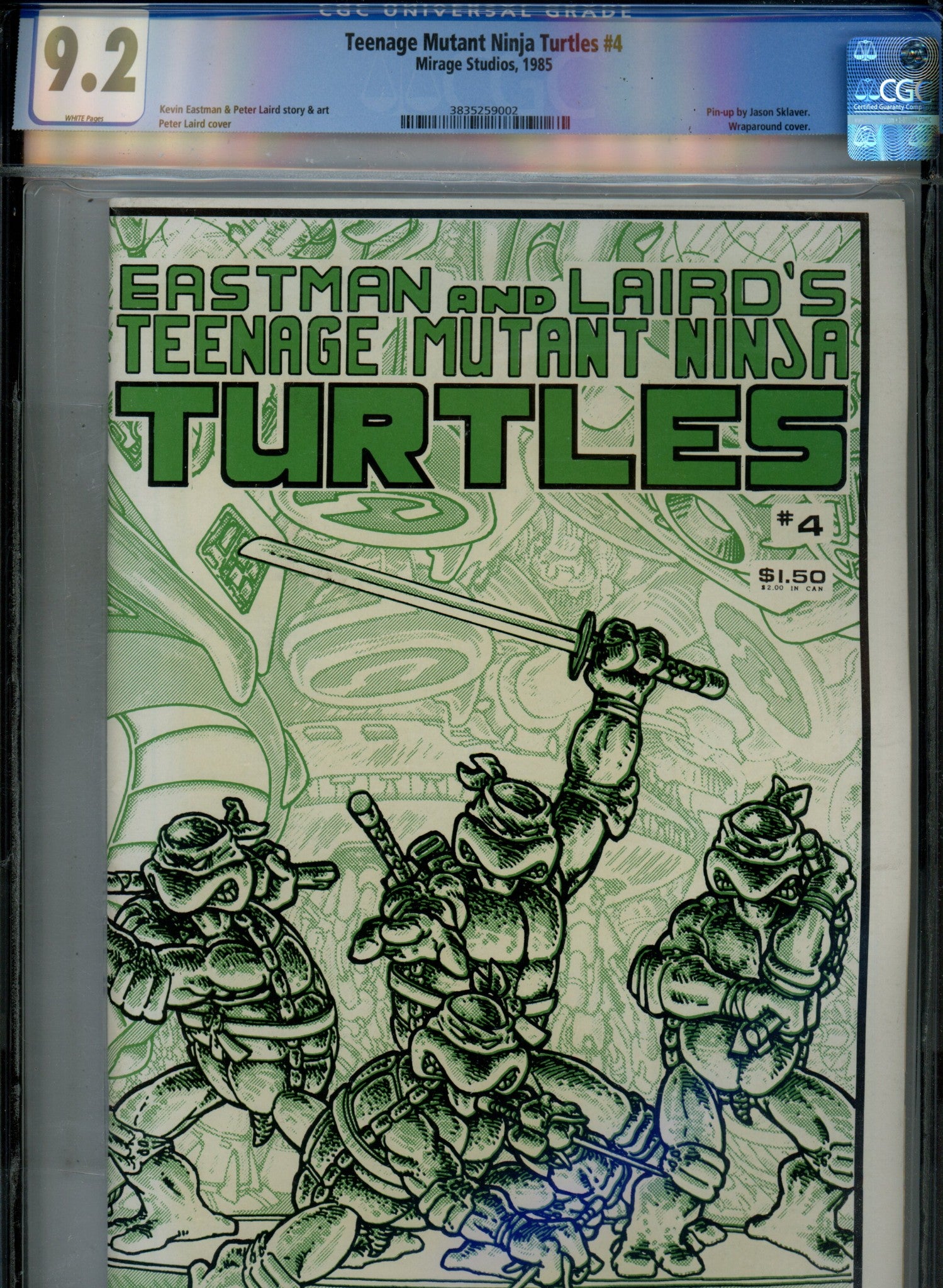 Teenage Mutant Ninja Turtles Vol 1 4 CGC 9.2 (NM-) Cracked Case (1985) 