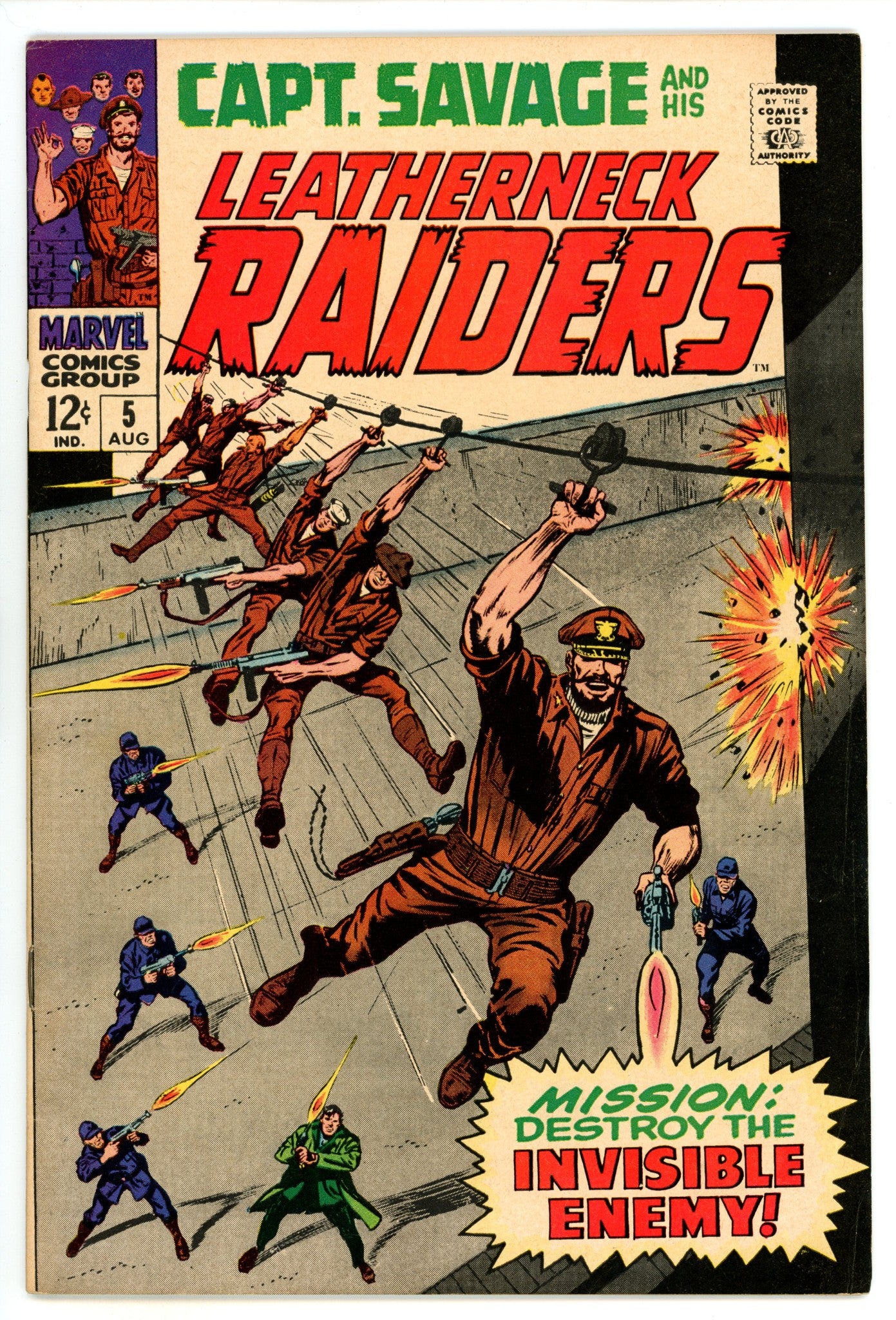 Capt. Savage and His Leatherneck Raiders 5 FN/VF (7.0) (1968) 