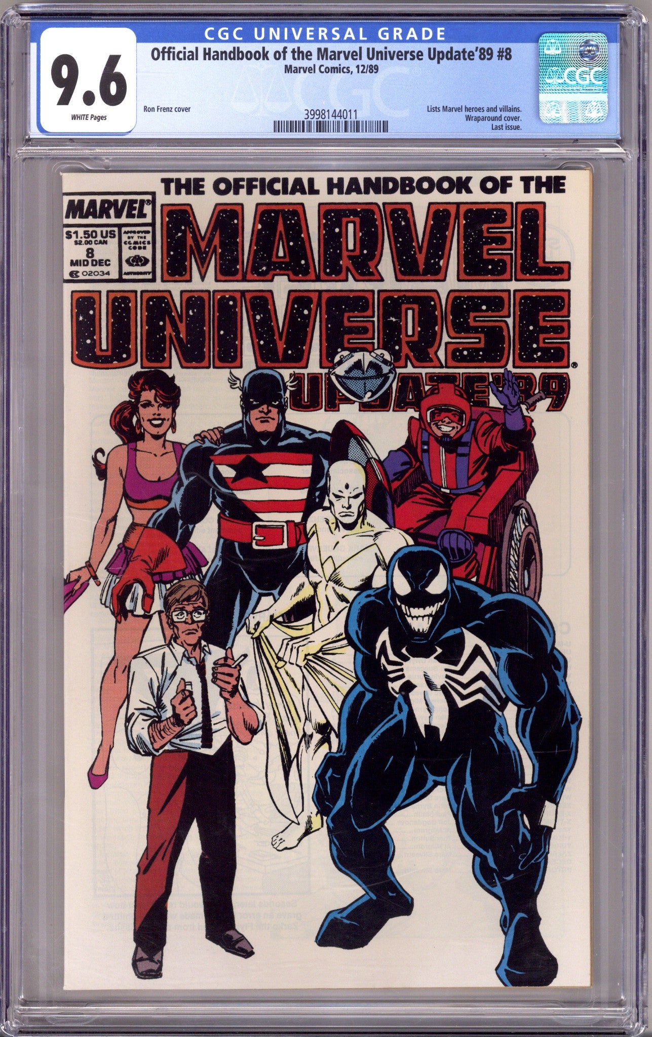 The Official Handbook of the Marvel Universe 8 CGC 9.6 (NM+) (1989) Newsstand 