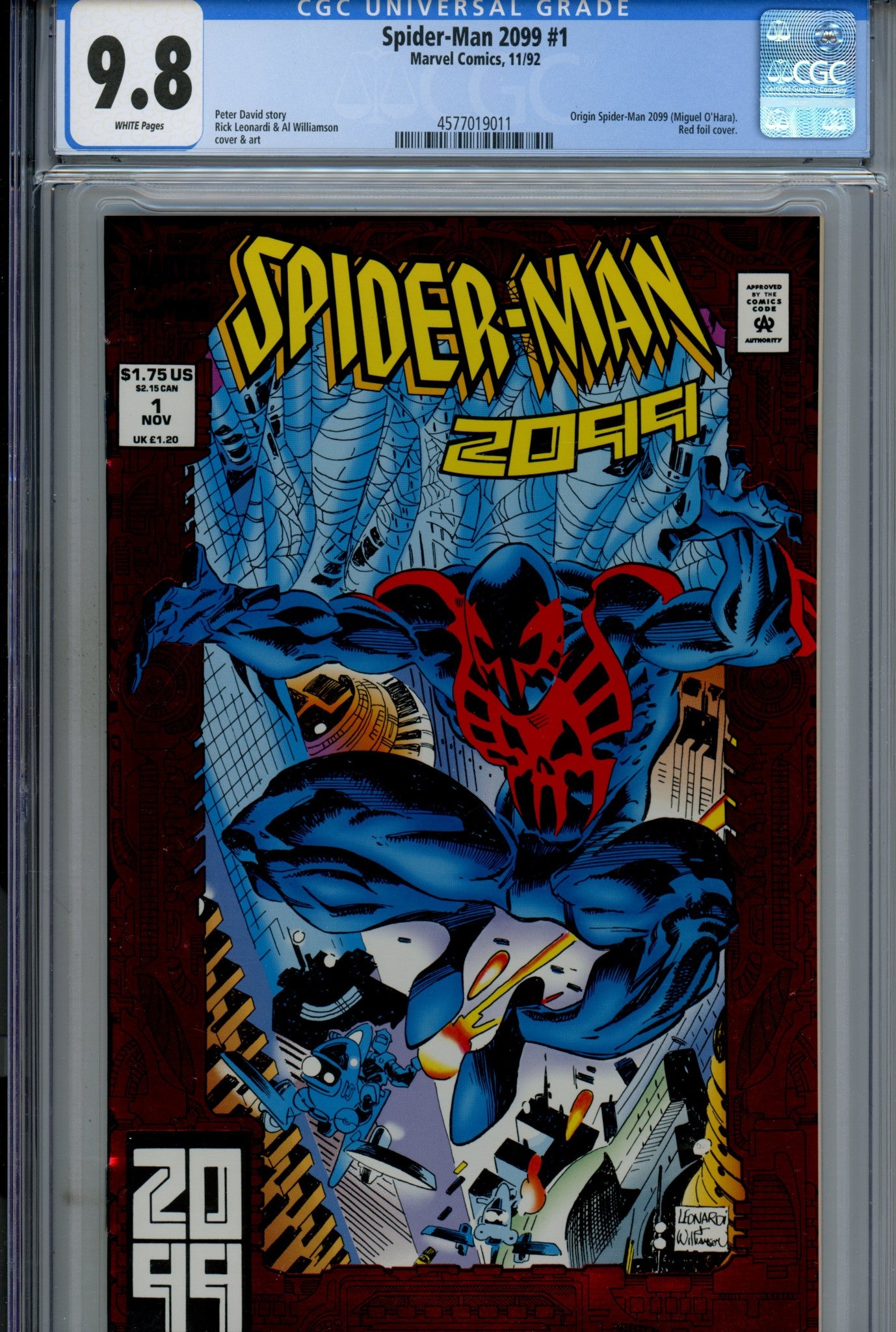 Spider-Man 2099 Vol 1 1 CGC 9.8 (NM/M) (1992) 