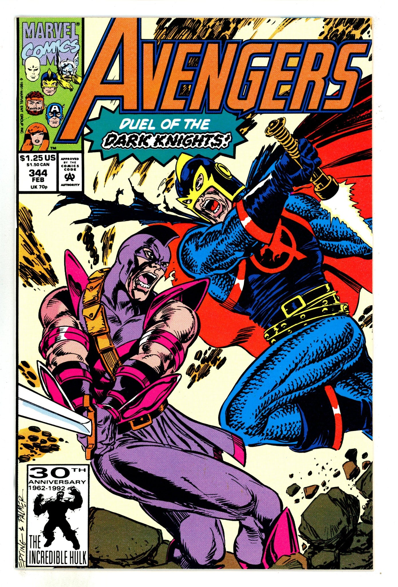 The Avengers Vol 1 344 High Grade (1992) 