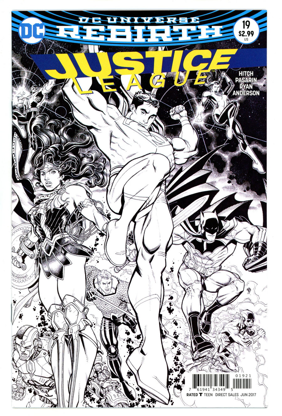 Justice League Vol 2 19 High Grade (2017) Bradshaw B&W Variant 