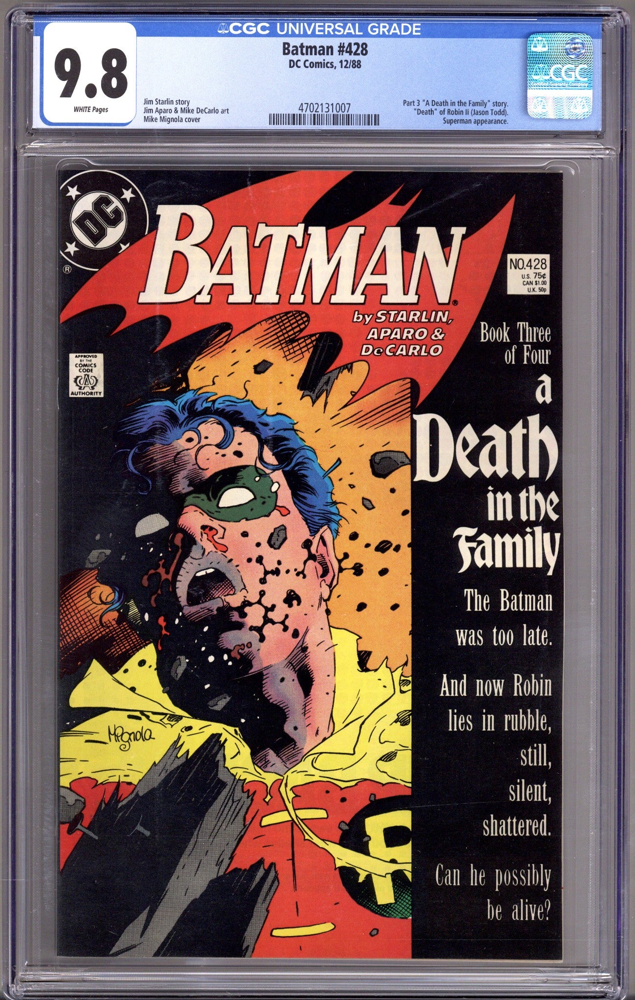 Batman Vol 1 428 CGC 9.8 (NM/M) (1988) 