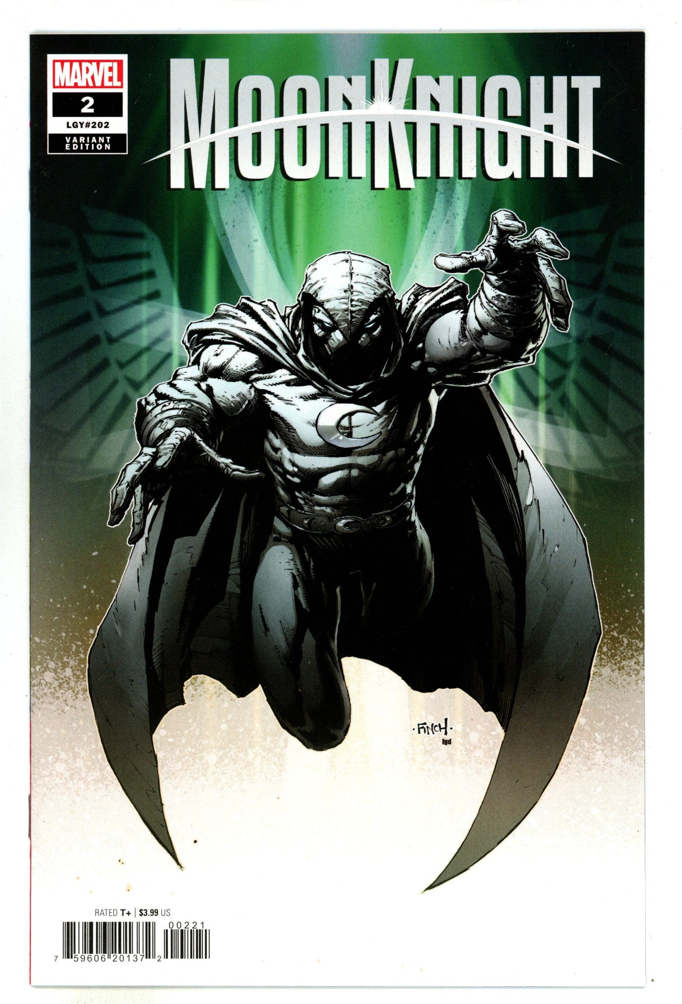 Moon Knight Vol 9 2 VF/NM (9.0) (2021) Finch Incentive Variant 