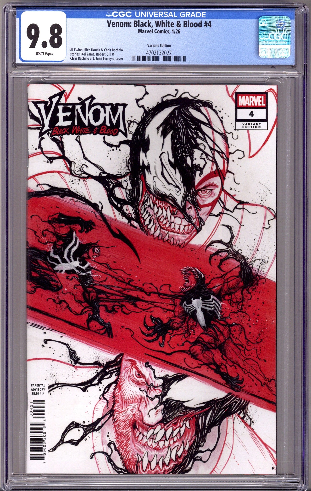 Venom: Black, White & Blood 4 CGC 9.8 (NM/M) (2026) Ferreyra Variant 