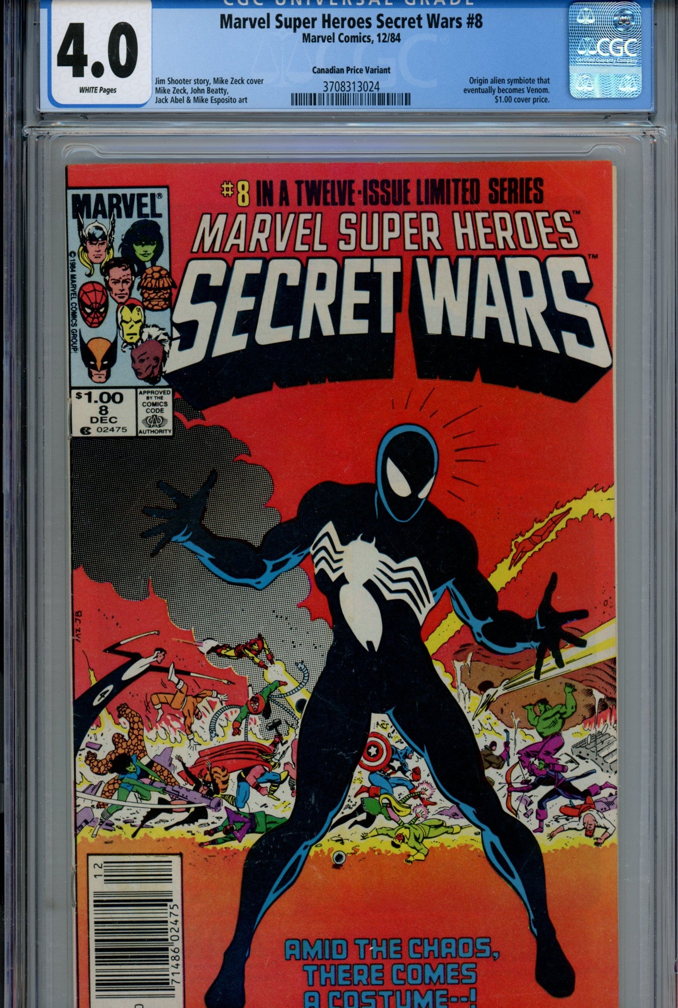 Marvel Super-Heroes Secret Wars 8 CGC 4.0 (VG) (1984) Canadian Price Variant 