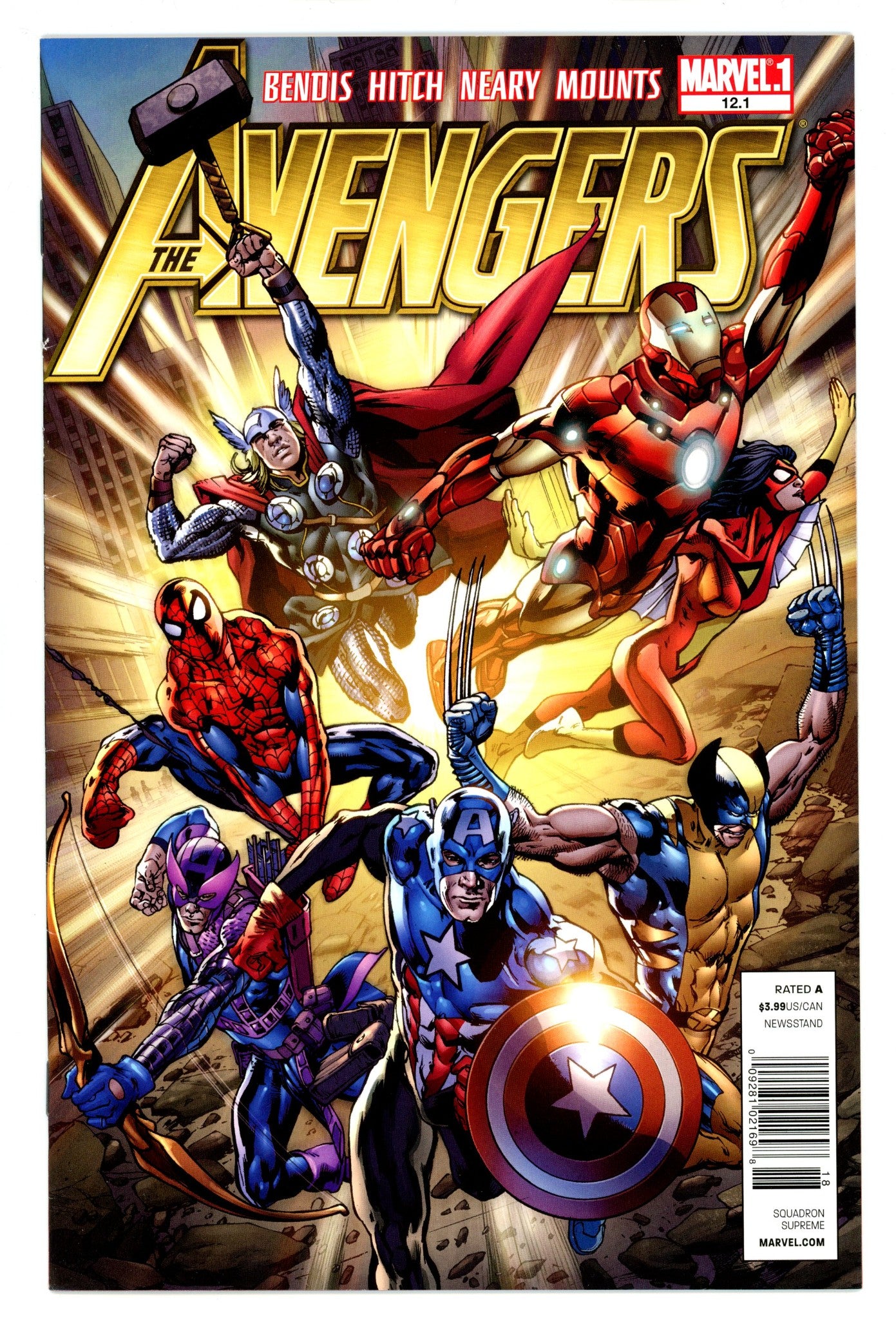 Avengers Vol 4 12.1 FN/VF (7.0) (2011) Newsstand 
