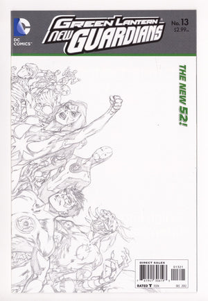 Green Lantern: New Guardians 13 High Grade (2012) Reis Wraparound Sketch Variant 