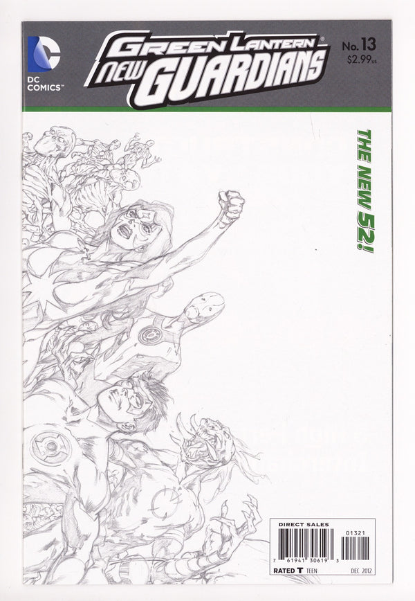 Green Lantern: New Guardians 13 High Grade (2012) Reis Wraparound Sketch Variant