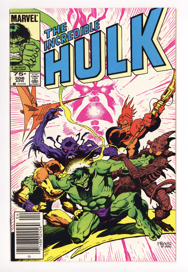The Incredible Hulk Vol 1 306 VF (8.0) (1985) Canadian Price Variant 