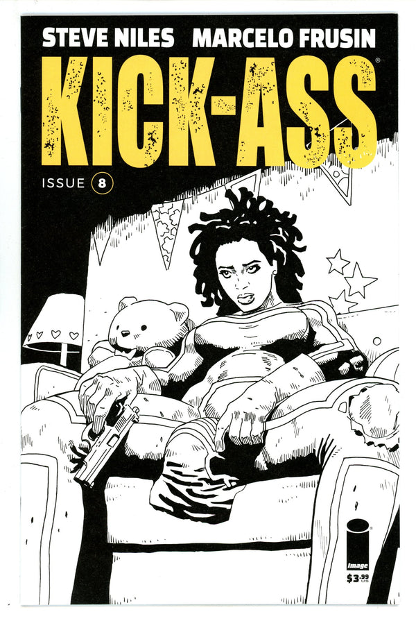 Kick-Ass Vol 4 8 High Grade (2018) Frusin B&W Variant