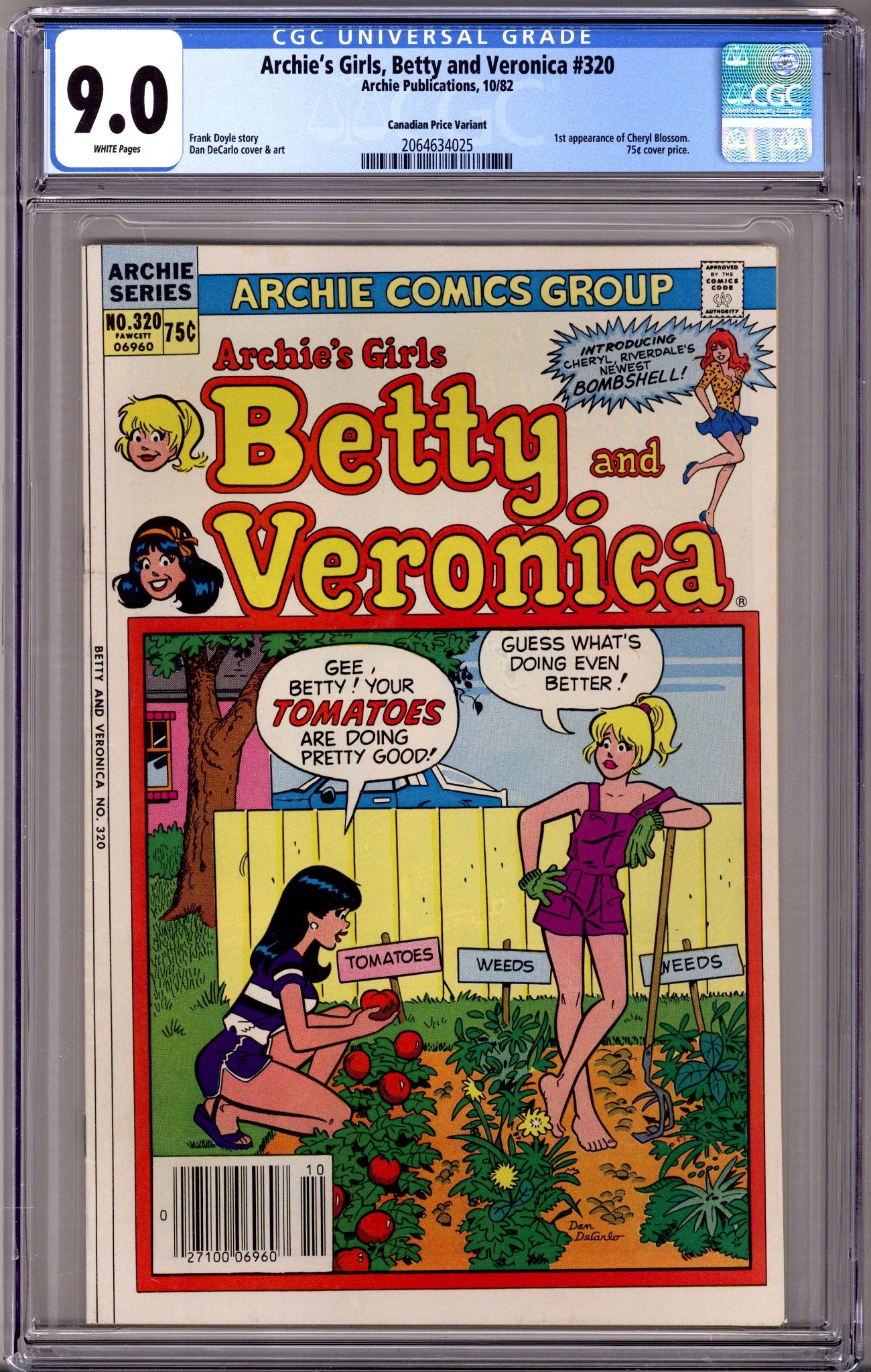 Archie's Girls Betty and Veronica 320 CGC 9.0 (VF/NM) (1982) Canadian Price Variant 
